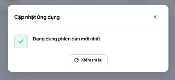 Hộp thoại cập nhật ứng dụng